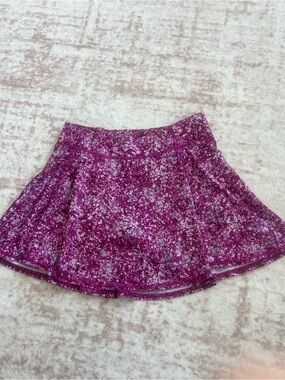Girls Purple Floral Flared Skort